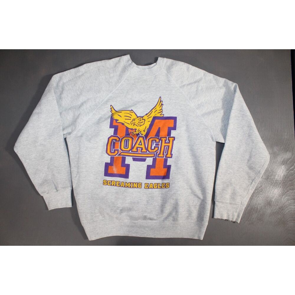 VTG 1990s Minnesota Screaming Eagles Coach TV Promo Crewneck Sweatshirt Large